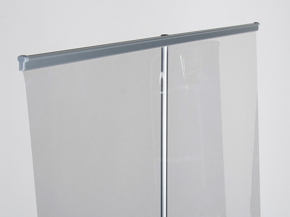 RollUp Display Hygieneschutz Schutzwand Raumteiler transparent Spuckschutz klar 